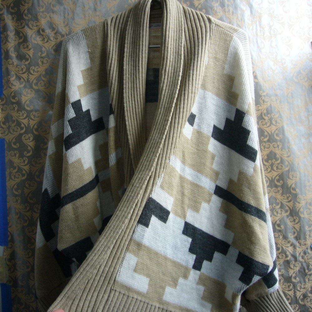 Woolrich Beige B&W Open Cardigan Harvest -  XXL